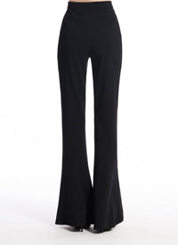 Emily Shalant - Faux Pocket Crepe Flare Leg Pant