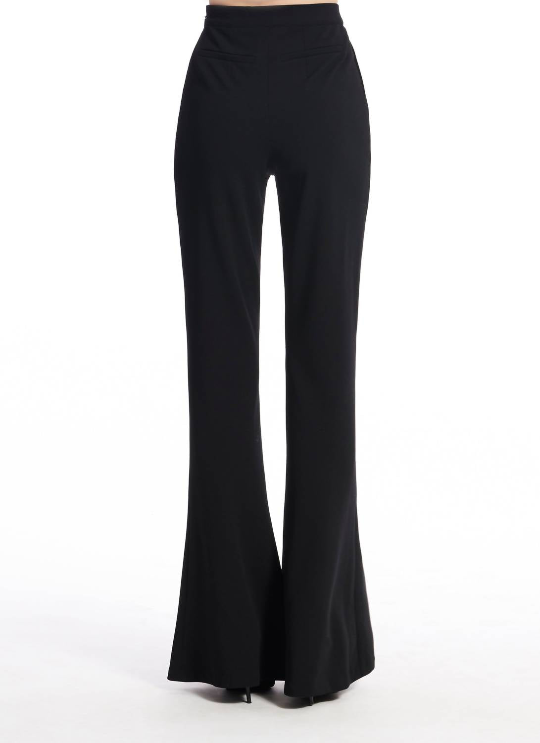 Emily Shalant - Faux Pocket Crepe Flare Leg Pant
