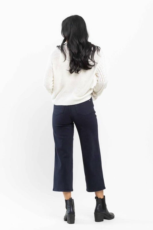 Judy Blue - High Waist Tummy Control Wide Leg Crop Jeans