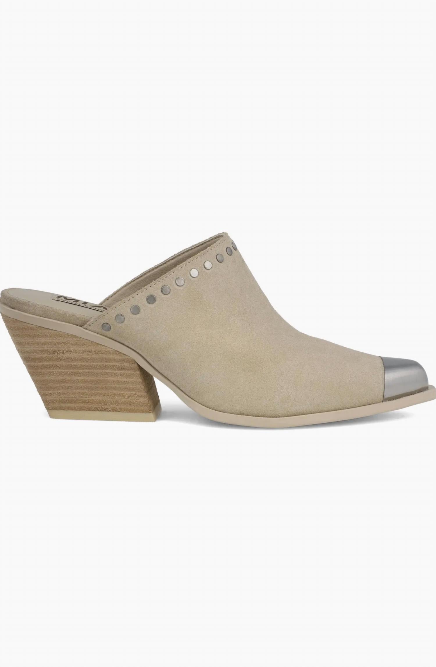 MIA Women's Dixi Heeled Mule in sand - women's shoe - detail view