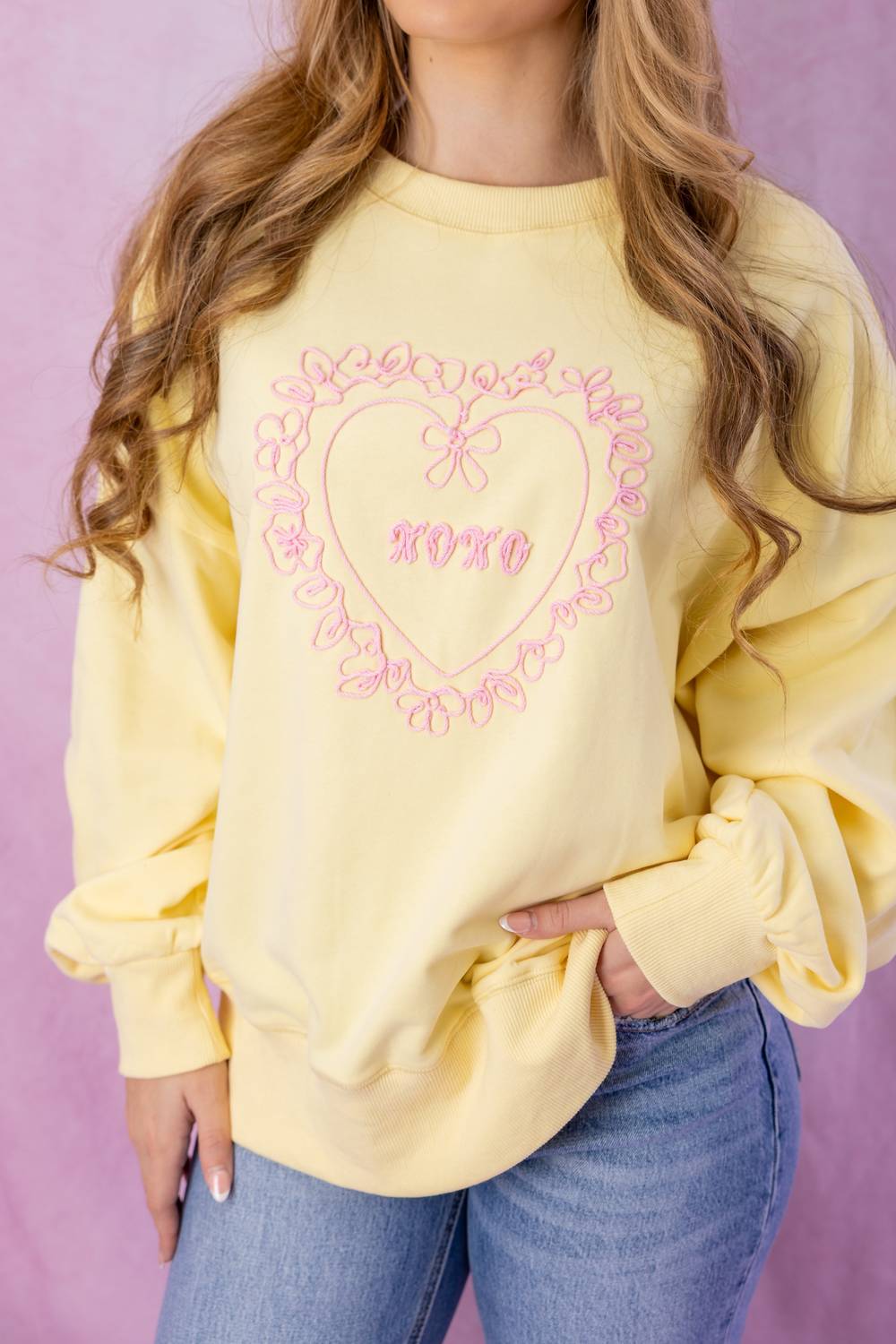 Peach Love - XOXO Heart Sweatshirt