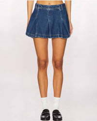 Free People Madison Ave Denim Mini Skirt in wandering eyes 1 - women's skirt - view 4