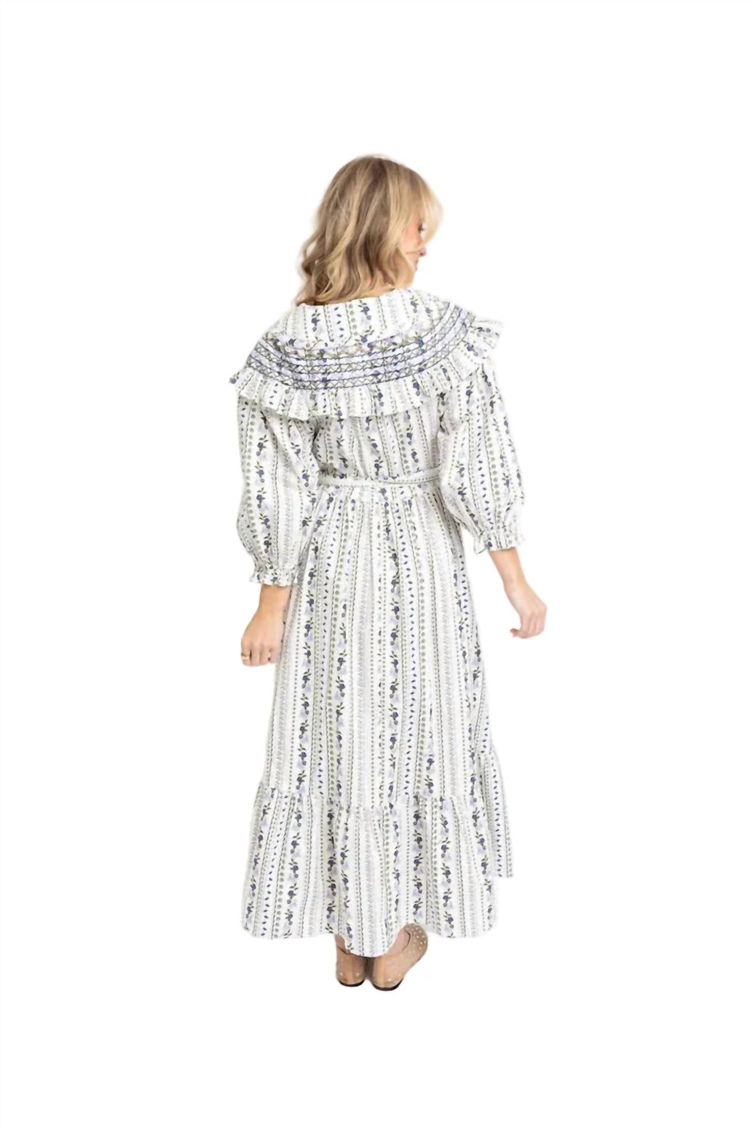 Karlie - French Floral Peter Pan Tier Maxi Dress