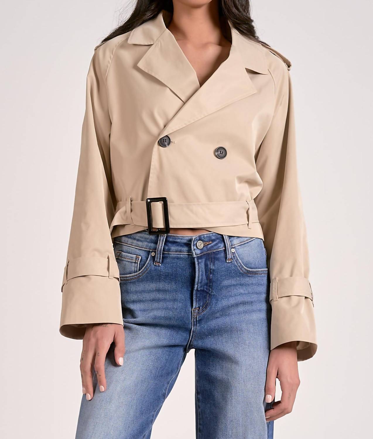 ELAN Trench Crop Jacket in natural - women's jacket