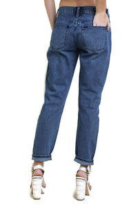 Umgee - Distressed Patchwork Boyfriend Jean