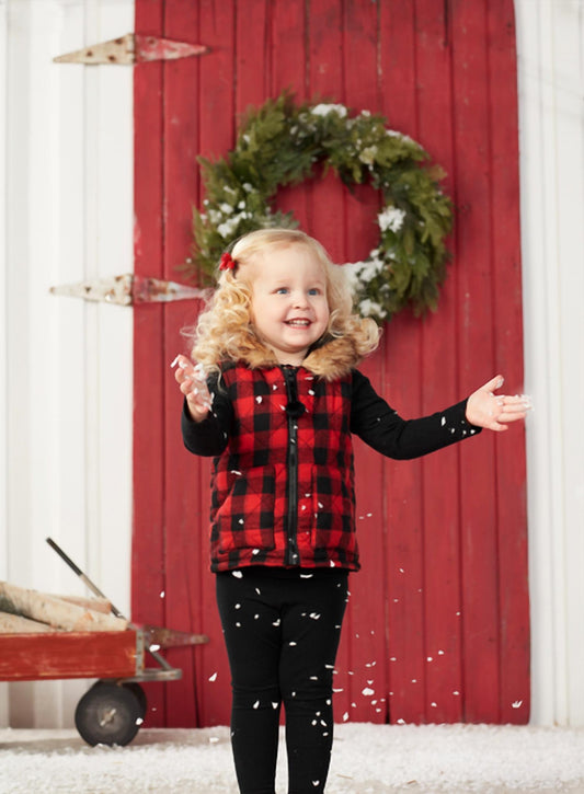 Girl's Buffalo Check Hooded Vest