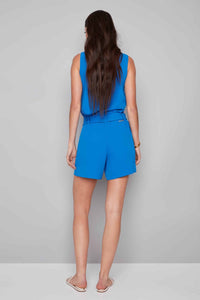 iltm Victoria Vegan Silk Shorts in cobalt blue - women's shorts - alternate view