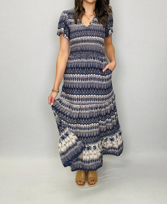 Tribal - Ruched Top Maxi Dress