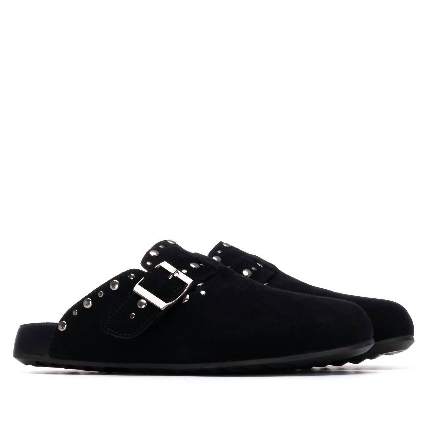 Xti Women's Suede Clogs in black - women's shoe - view 4