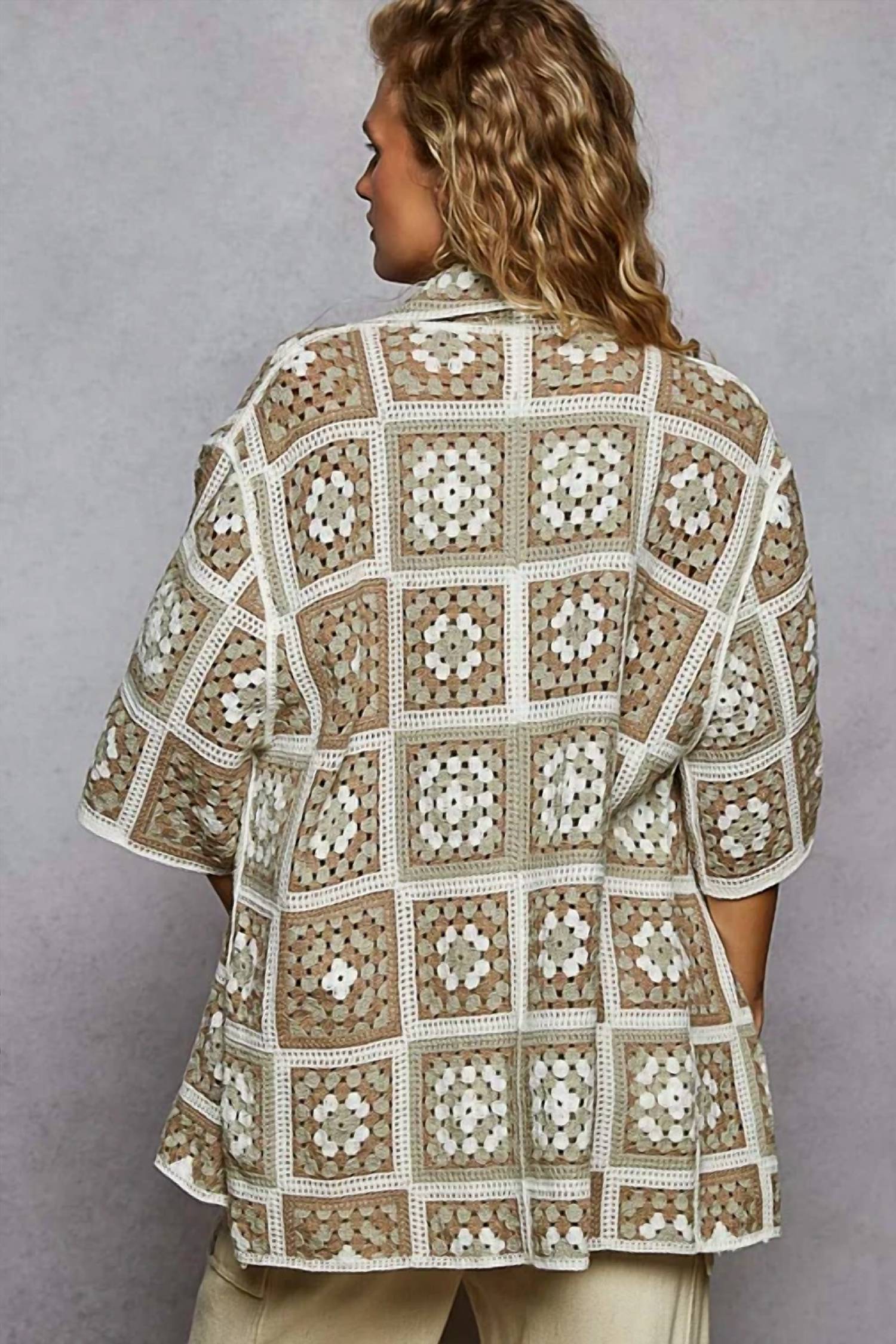 Pol - Short Sleeve Crochet Various Colors Shirt