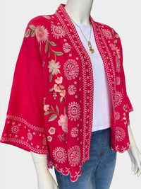 Johnny Was - LINEN CROPPED KIMONO DELLA