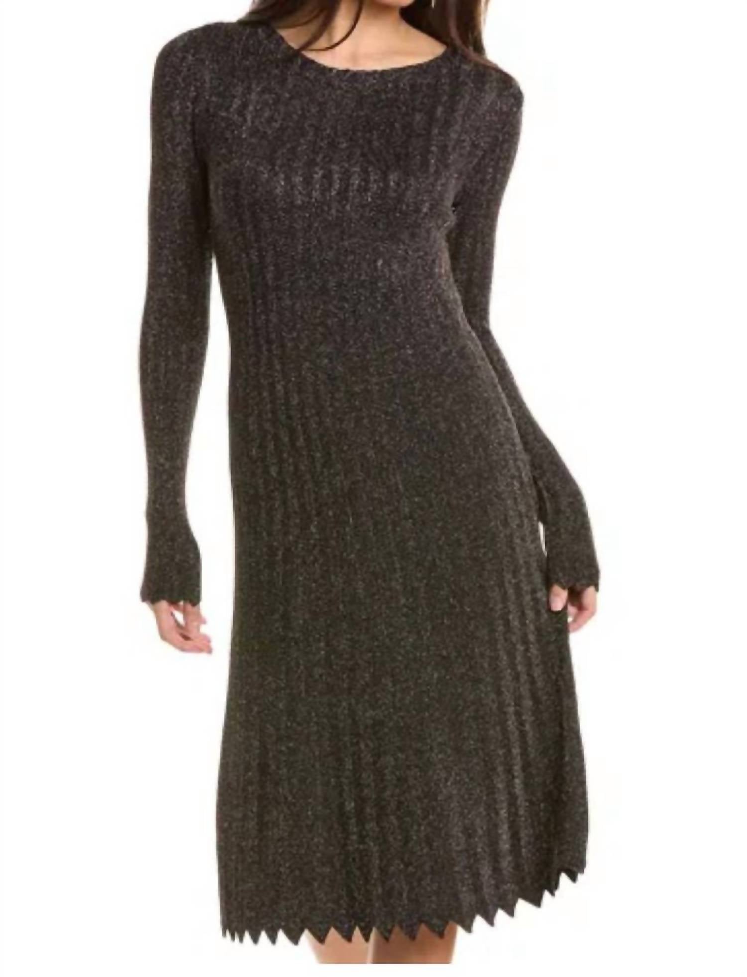 Elie Tahari - Metallic Knit Midi Dress