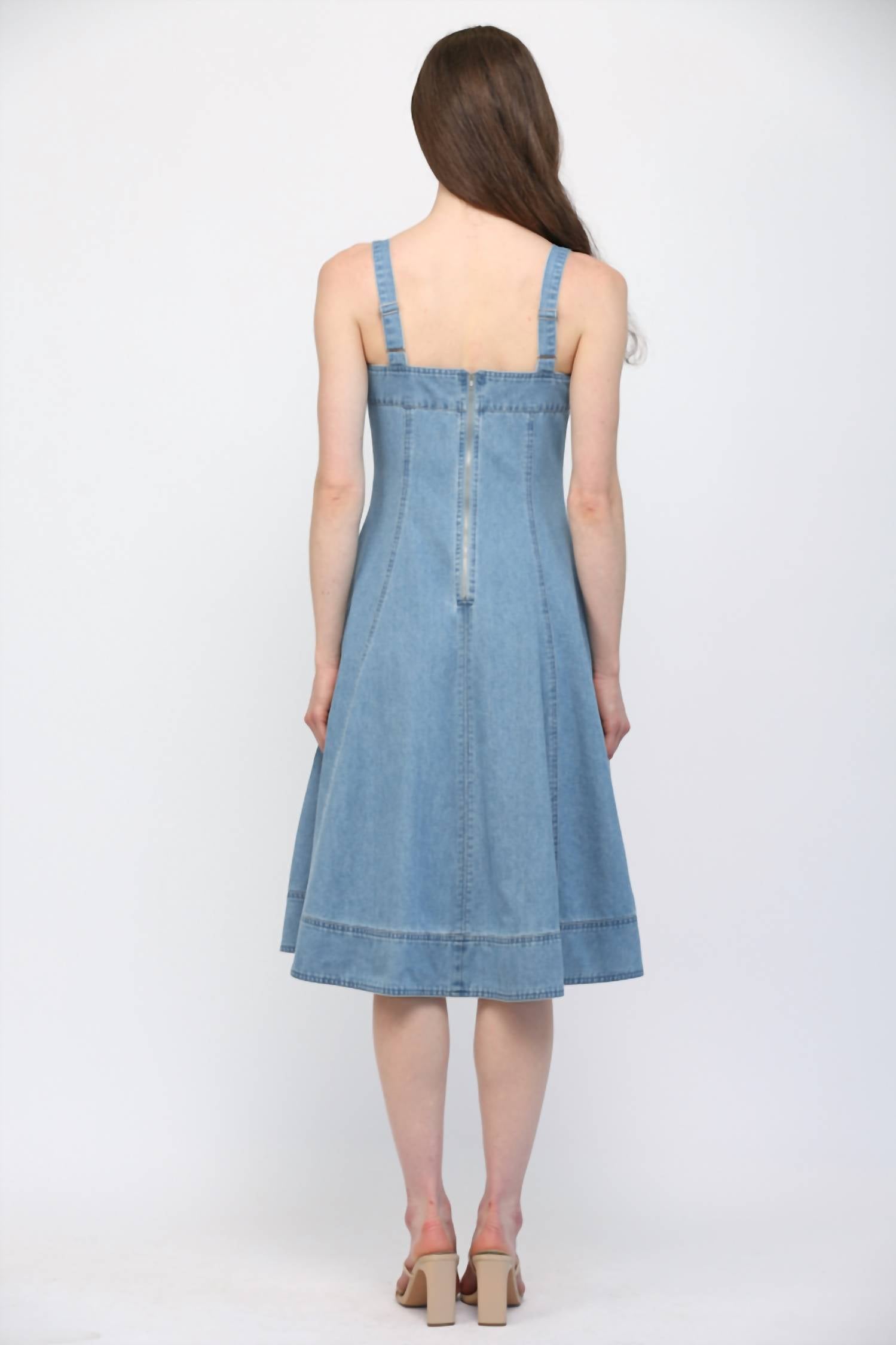 Fate - Washed Denim Midi Dress