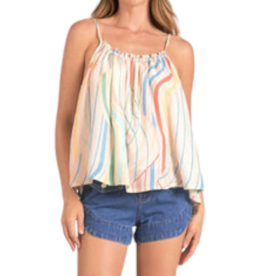 Elan - Santa Barbara Flowy Printed Tank Top