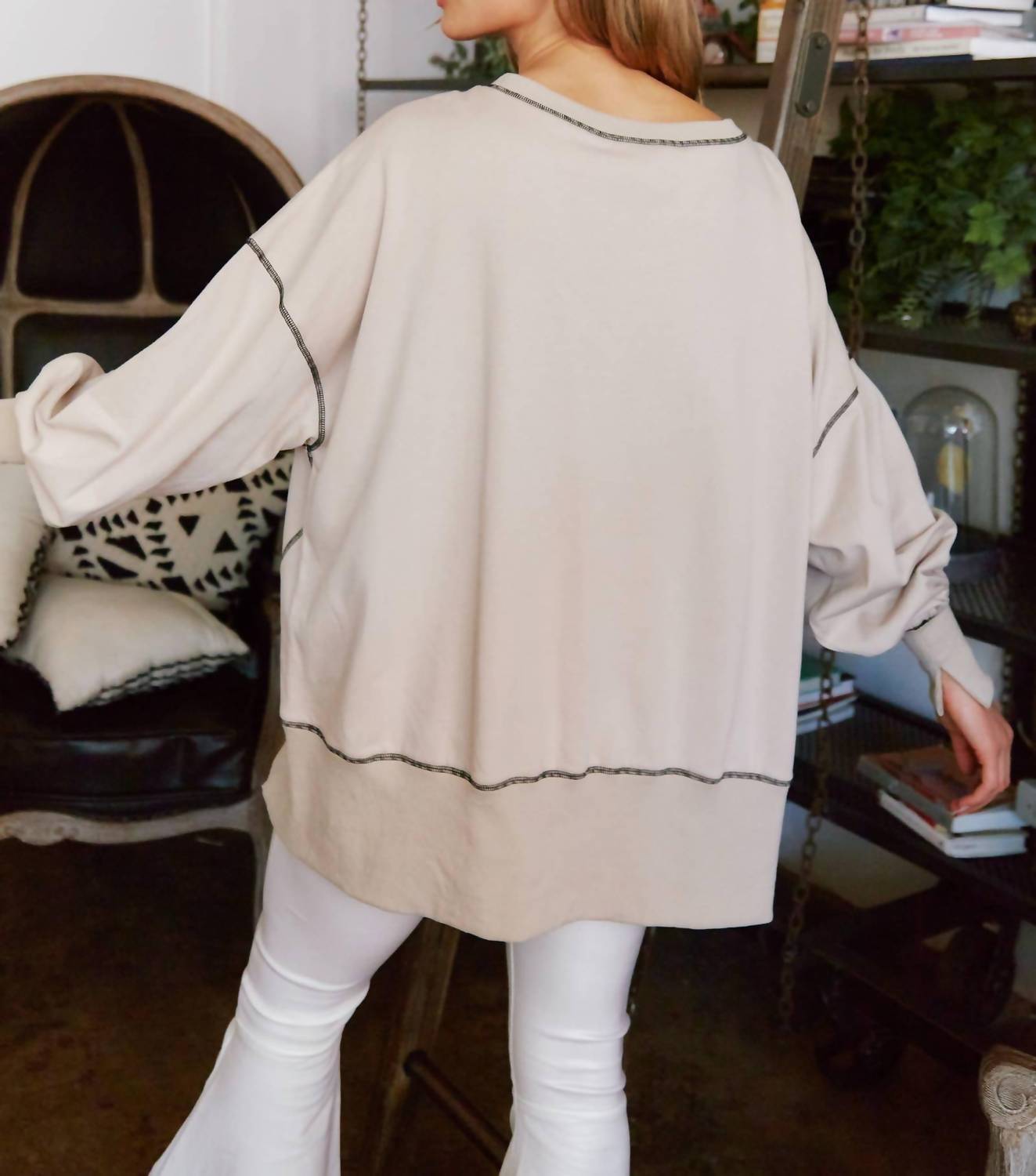 Fantastic Fawn - Sequin Halloween Pumpkin Patch Knit Sweatshirt