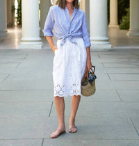Frank & Eileen - Grace Eyelet Midi Skirt