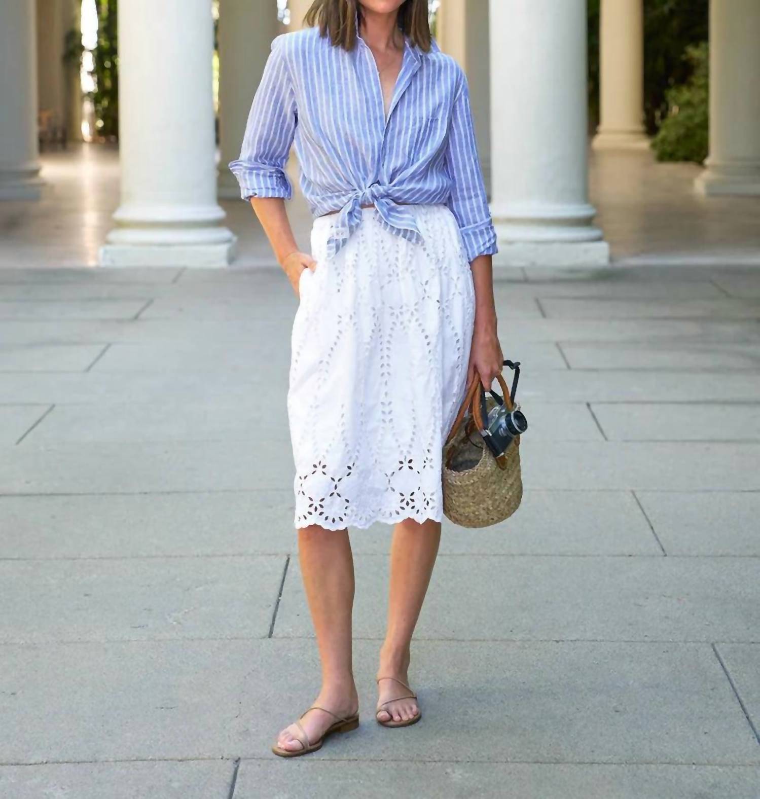 Frank & Eileen - Grace Eyelet Midi Skirt