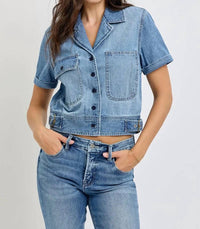 Risen - Shanda Short Sleeve Denim Jacket