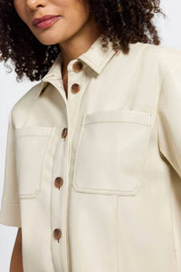 Foxcroft - Demi Vegan Leather Elbow Sleeve Shirt Jacket