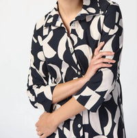 Joseph Ribkoff - Abstract Print Trapeze Mini Dress