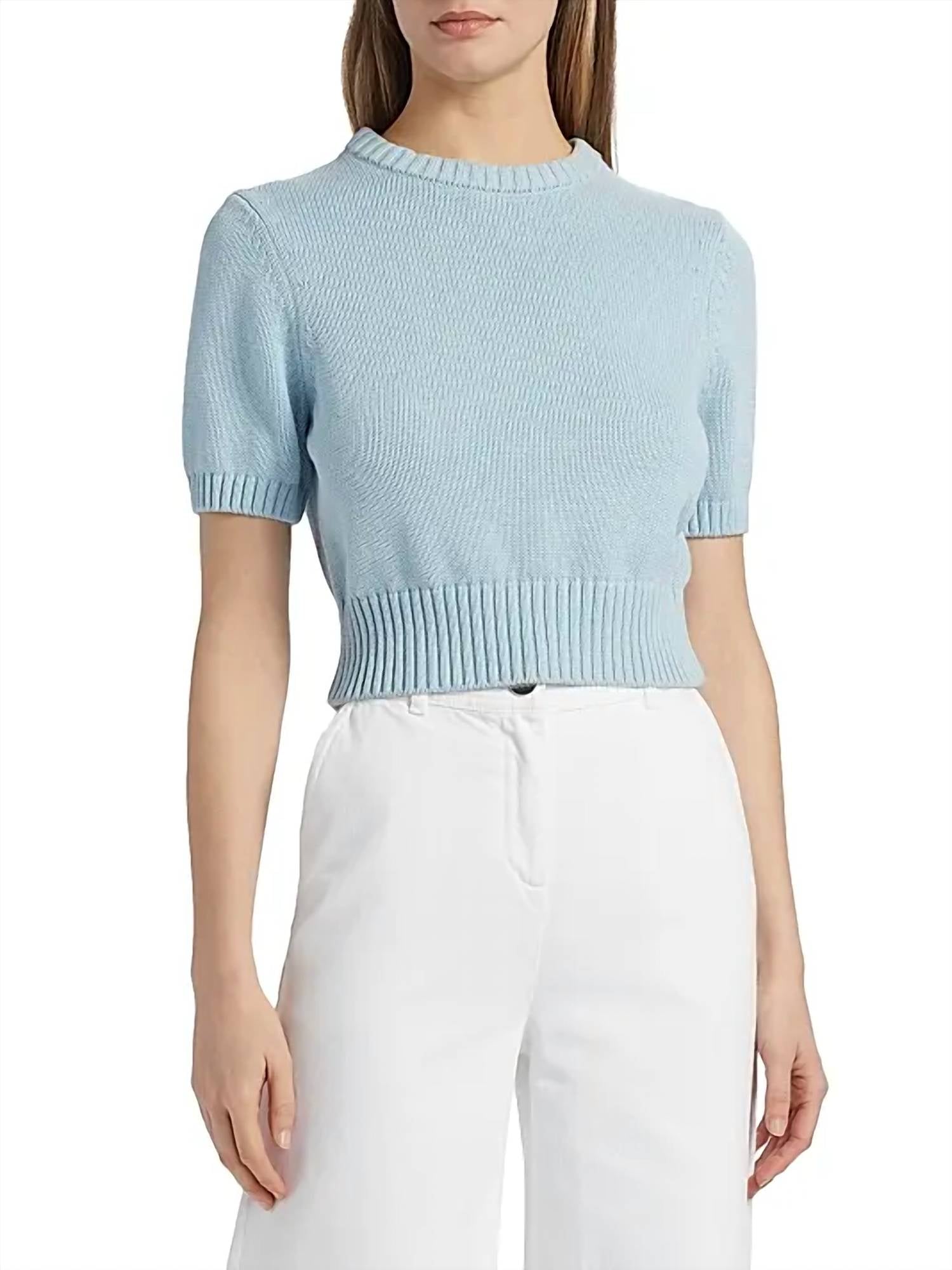 TOCCIN Elsie Sweater in light blue - women's sweater