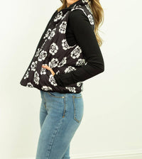 Southern Grace - Gillian Reversible Black And Floral Puffer Vest