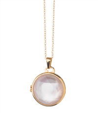 spartina 449 Women's Classic Round Locket Pearlescent Necklace in gold - women's jewelry