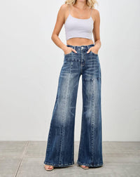 Saige Denim - Mid Rise Wide Leg Jeans