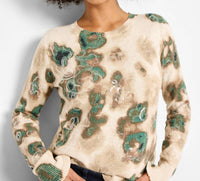 Nic + Zoe Callie Camo Shine Sweater in neutral multi - women's sweater