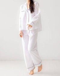Salua - Classic Flannel Pajama Top And Pants Set