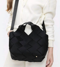 SOL and SELENE Women's Resilience Woven Neoprene Tote in black - women's bag - alternate view