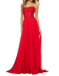 Sherri Hill - Strapless Delicate Floral Prom Dress