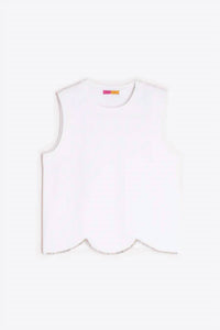 Vilagallo - Wavy Hem Sleeveless Top