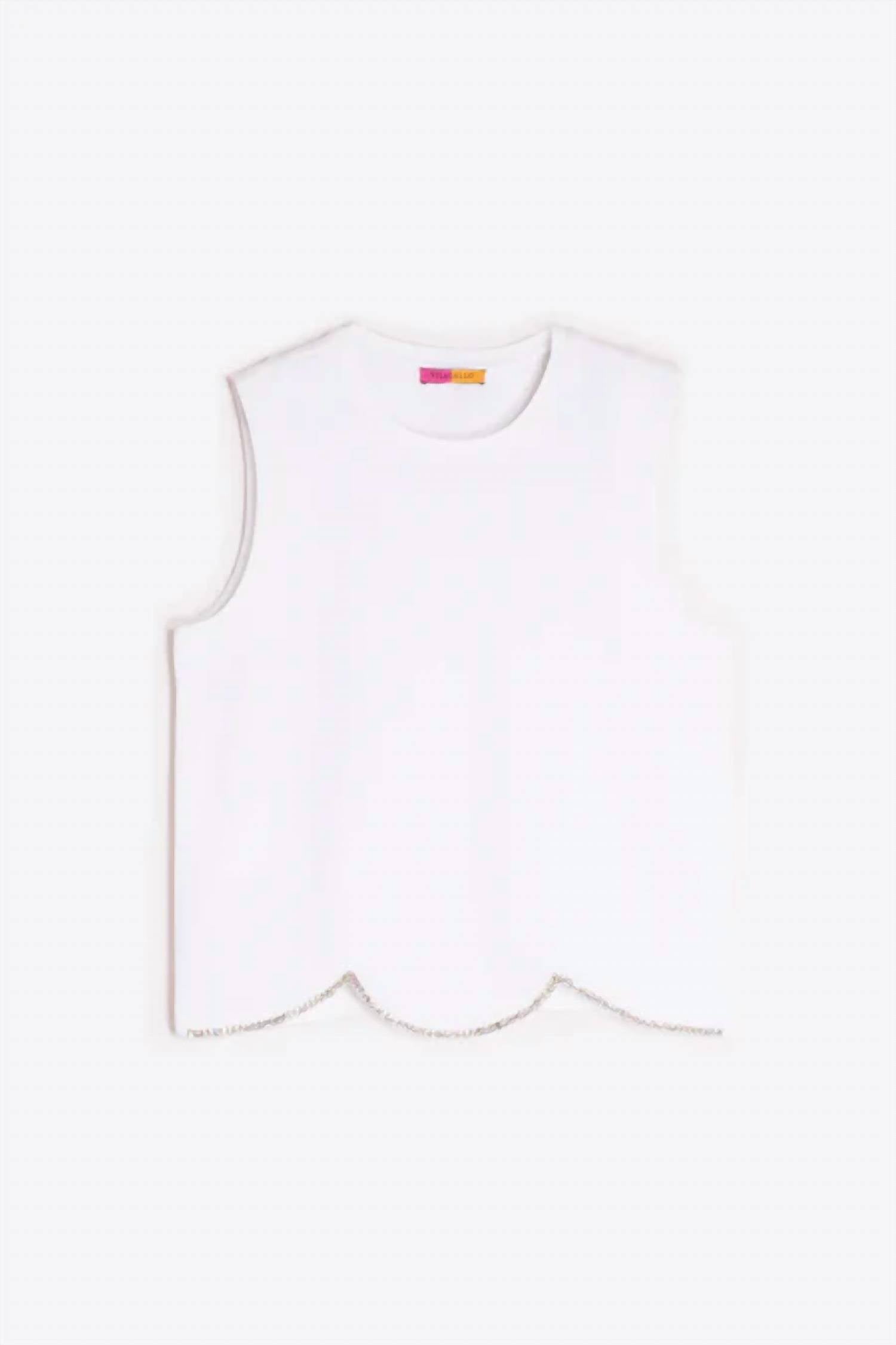 Vilagallo - Wavy Hem Sleeveless Top