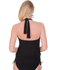 Magicsuit - Cybil High Neck Halter Underwire Side Tie Blouson Tankini Top
