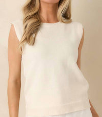 Prosperina Lila Sweater Tank Top in ivory - women's tank top