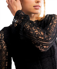Free People Tabby Lace Mini Dress in black - women's dress - alternate view