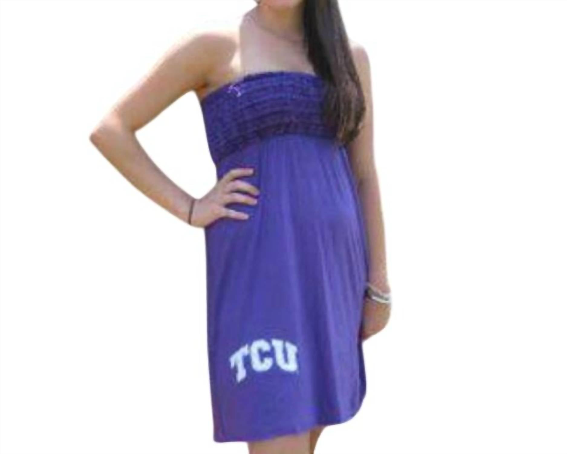 Livy Lu - TCU Logo Ruffle Dress