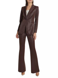 Alice + Olivia - Andrew Shiny Vegan Leather Bootcut Slim Pant