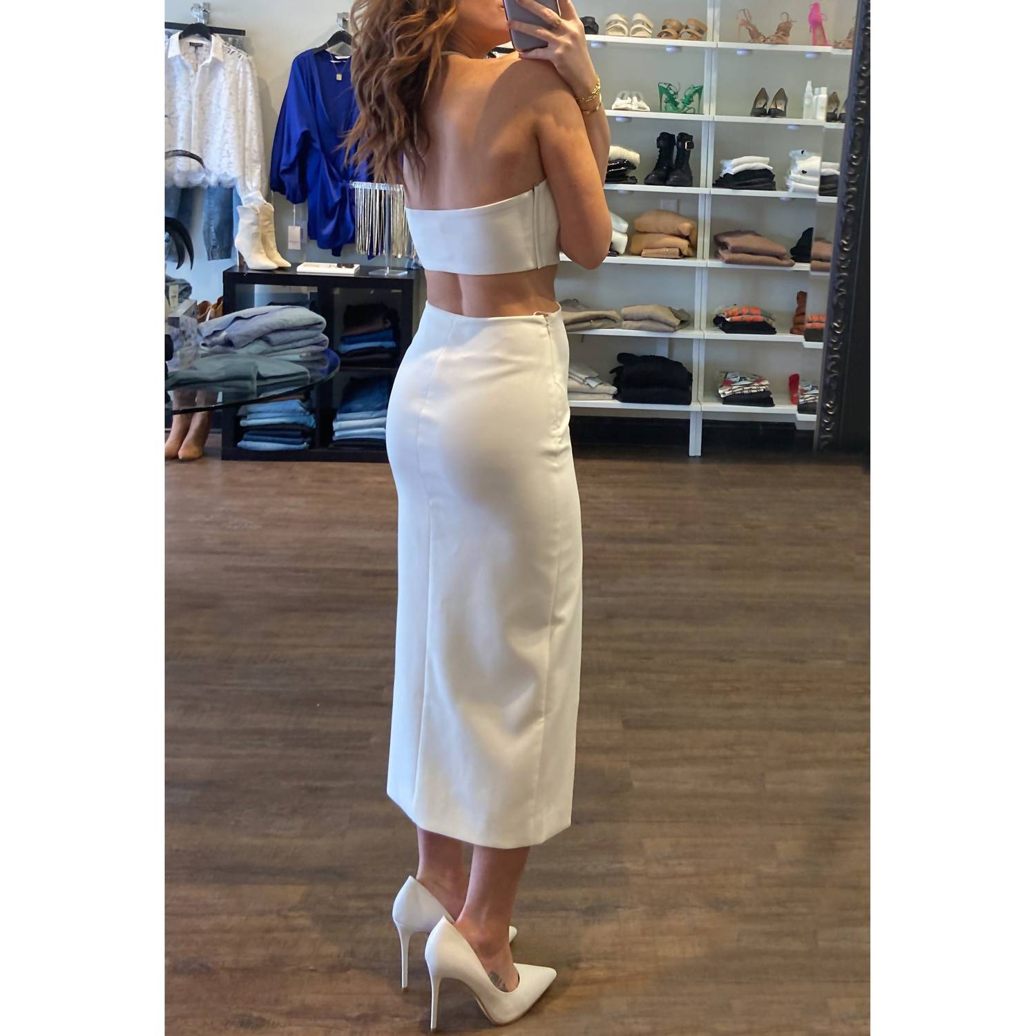 Women's Crissy Halter Cutout Midi Dress