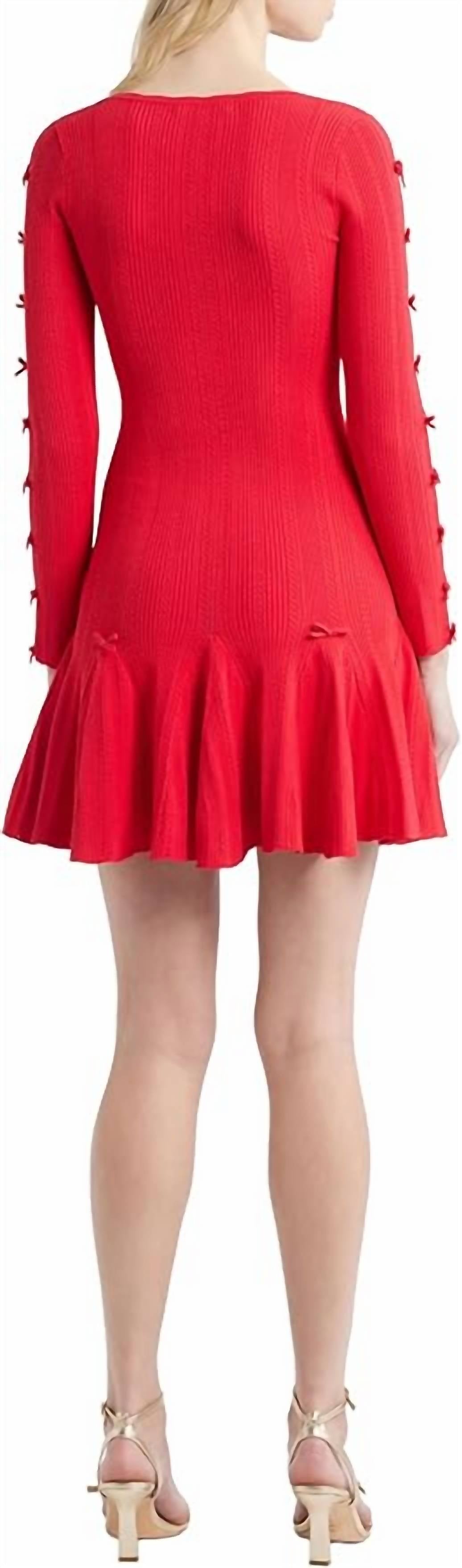 LoveShackFancy Seychelle Dress in candy apple - women's dress - detail view