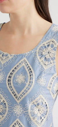 Zoe And Claire - Embroidered Cotton Mini Dress