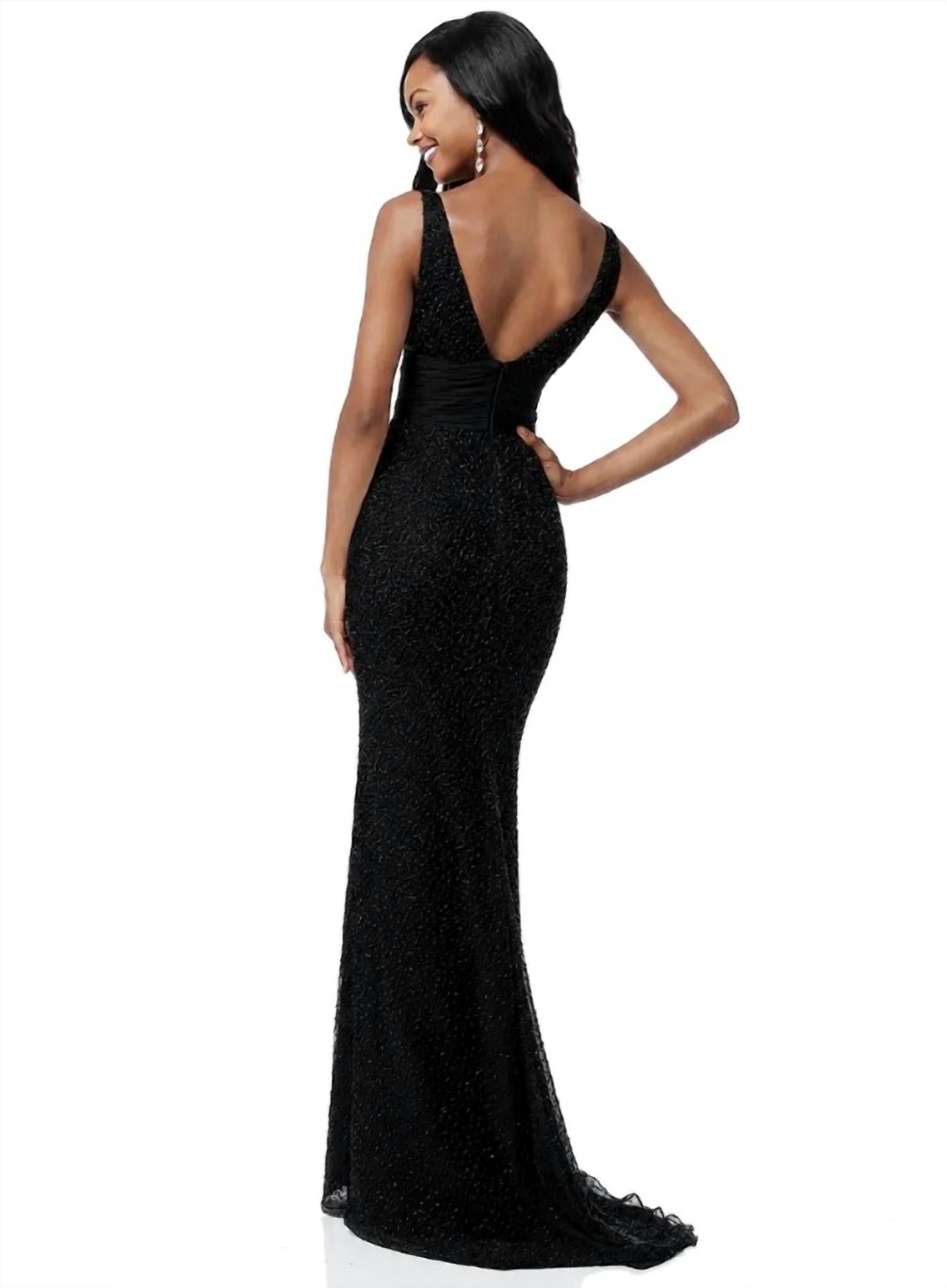 Sherri Hill - Beaded V-neck Gown