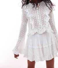 Loveshackfancy - Brightlin Eyelet Long Sleeve Blouse