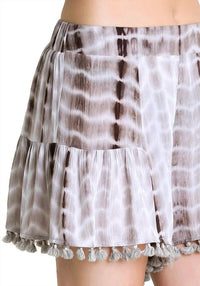 Umgee - Tie Dye Shorts With Tassel Trim