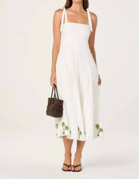 Astr - Shiann Embroidered Midi Dress