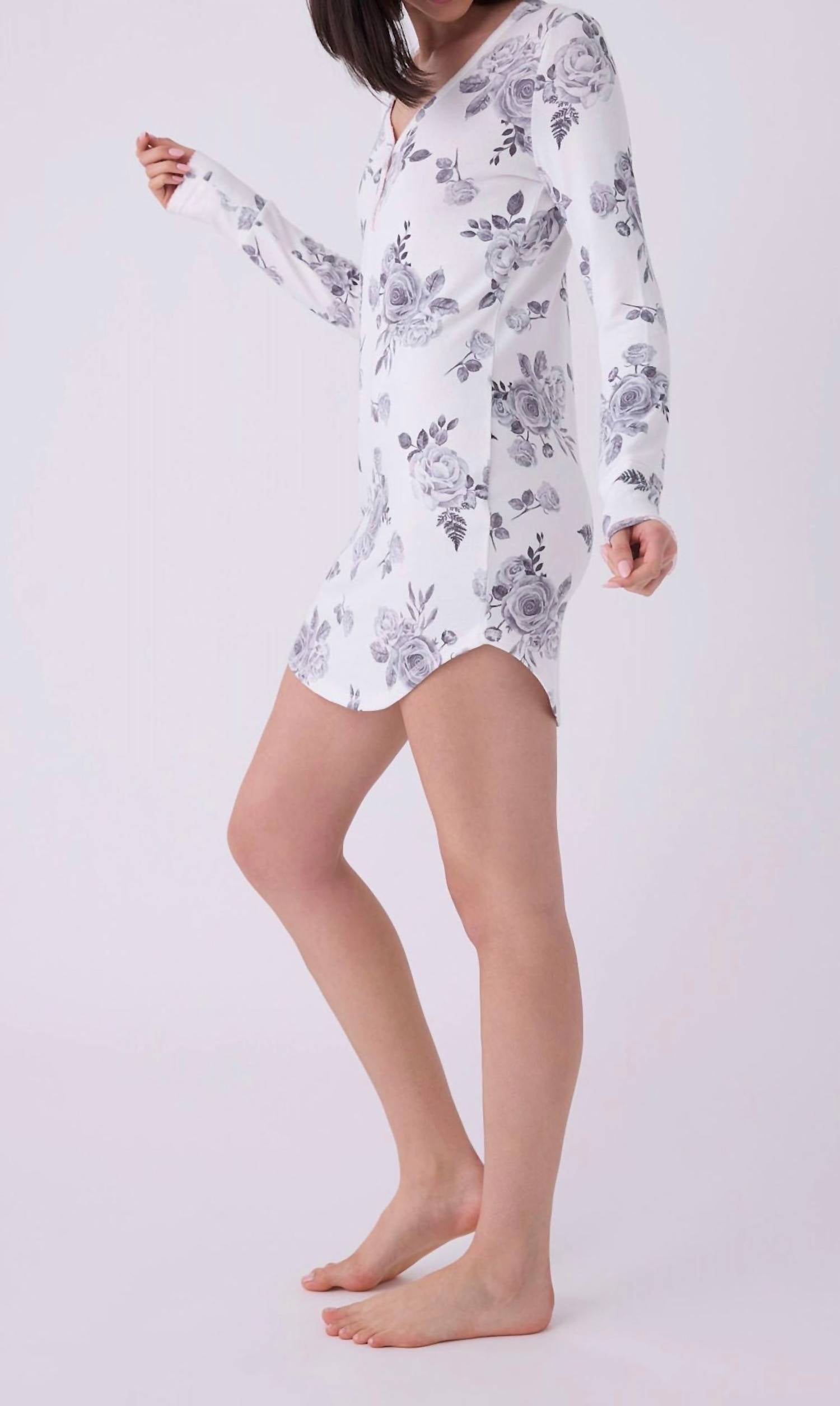 PJ Salvage Feeling Loved Nightshirt in ivory - women's item - detail view