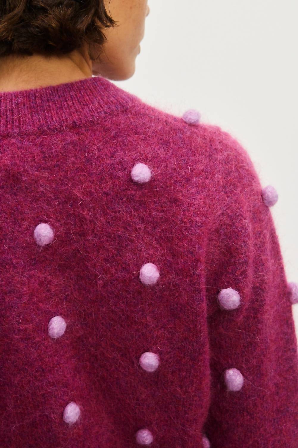 ALEMAIS Elia Cropped Cardigan in mulberry - women's sweater - view 4