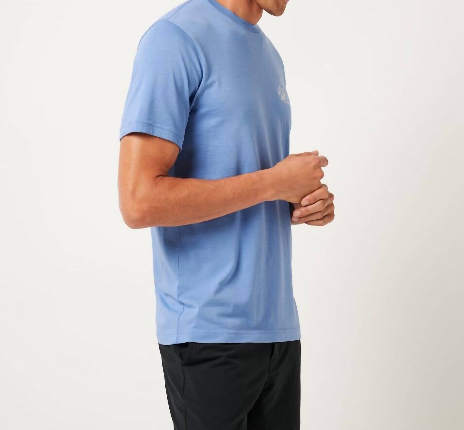 TravisMathew Reef Walk Short Sleeve Tee in pacific coast - men's t-shirt - alternate view