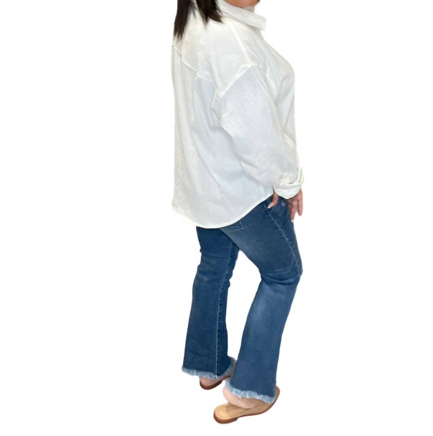 Risen - Mid Rise Ankle Flare Jeans